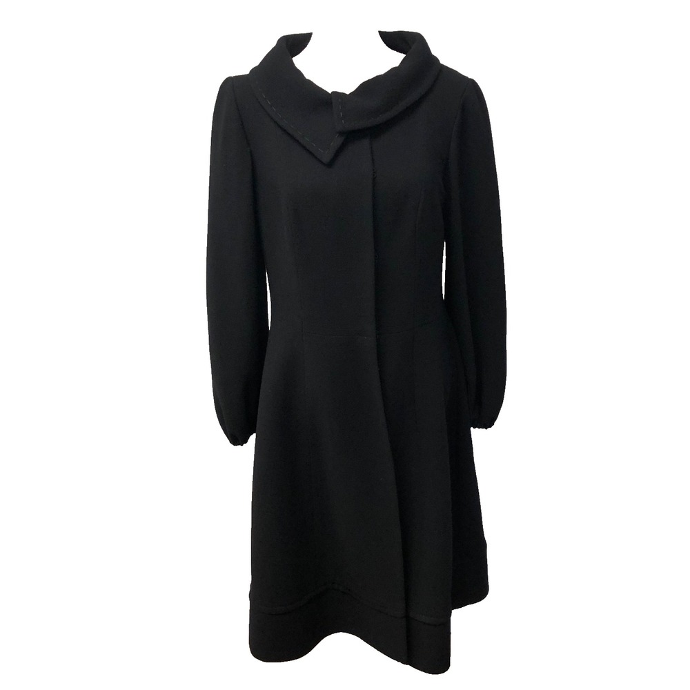 Amelia‎ Toro Overcoat Womens 8 Black Mid Length Hook Closure Professional Career